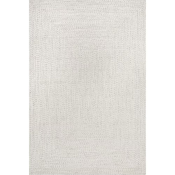 Tapis d'intérieur/extérieur tressé nuLOOM Lefebvre ivoire 1,2 m x 1,8 m