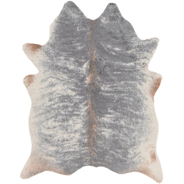 Tapis d'intérieur en fausse peau de vache, mélange gris, 1,5 m x 1,8 m, Linon Home Décor Products