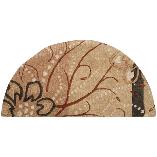 Tapis d'intérieur semi-circulaire transitionnel Amador beige tan de 60 cm x 120 cm d'Artistic Weavers