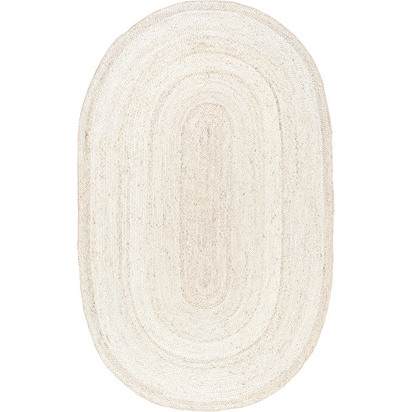 nuLOOM Hand Woven Rigo Jute Rug Off-White 2 ft. 3-inch x 4 ft. Indoor Oval Rug