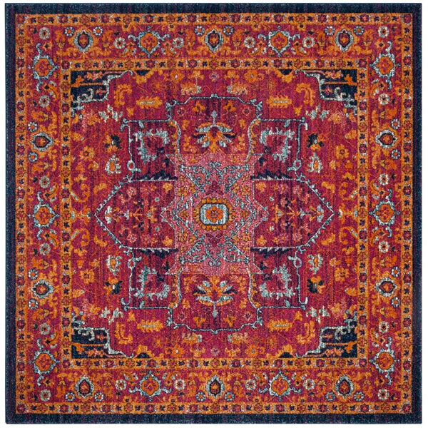 Safavieh Evoke Watson Fuchsia / Orange 5 ft. 1 in. x 5 ft. 1 in. Square Area Rug