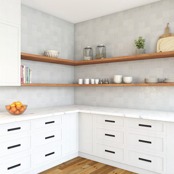 Dal Tile Zellige Neo Gesso Carrelage mural ondulé en céramique émaillée brillante 4 po x 4 po (5,67 pi²/boîte)