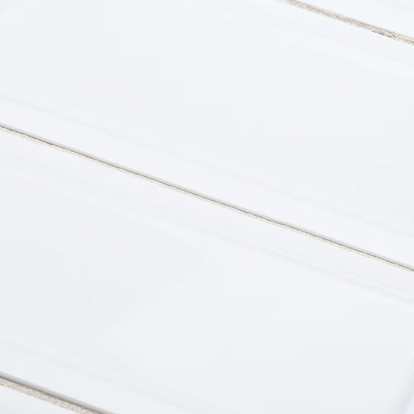 Carrelage mural en céramique brillante Jeffrey Court Allegro Portrait White, 4 po x 16 po (10,76 pi²/caisse)