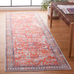 Charger l&#39;image dans la visionneuse de galerie, Tapis de couloir d&#39;intérieur lavable en machine Safavieh Arizona Elton Rouille/Aqua 2 pi 6 po x 8 pi
