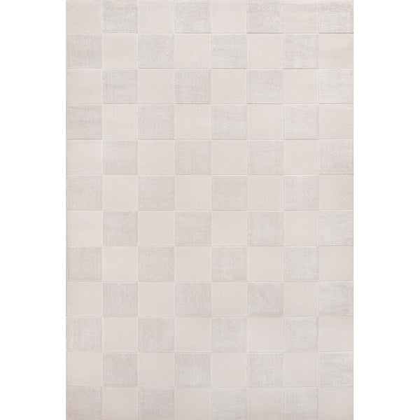Tapis moderne à damier géométrique JONATHAN Y Thea, blanc/crème, 1,5 m x 2,4 m
