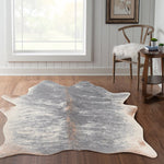 Charger l&#39;image dans la visionneuse de galerie, Tapis d&#39;intérieur en fausse peau de vache, mélange gris, 1,5 m x 1,8 m, Linon Home Décor Products
