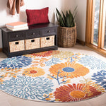 Charger l&#39;image dans la visionneuse de galerie, Tapis rond d&#39;intérieur/extérieur Safavieh Cabana Lizzie, crème/rouge, 90 cm x 90 cm
