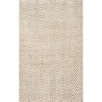 Charger l&#39;image dans la visionneuse de galerie, Tapis d&#39;intérieur nuLOOM Vania Chevron en jute blanc cassé 90 cm x 150 cm
