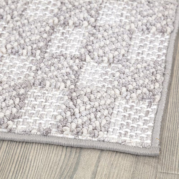 Tapis d'intérieur StyleWell Soft Checkers gris 1,5 m x 2,1 m