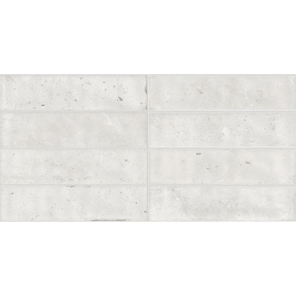 Carrelage mural en céramique pressée brillante Anatolia 2 po x 8 po, couleur sel de mer du Sahara