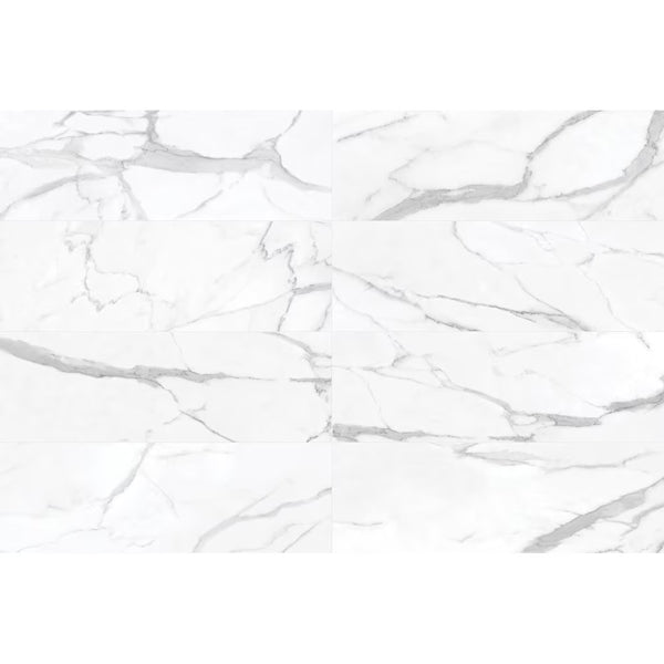 Carrelage mural en céramique rectifiée mat Anatolia Raffino Statuario, 12 po x 36 po (14,53 pi²/boîte)