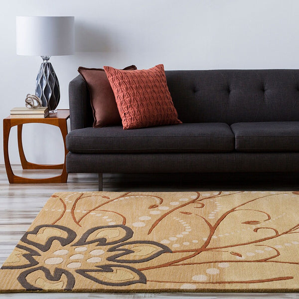 Tapis d'intérieur semi-circulaire transitionnel Amador beige tan de 60 cm x 120 cm d'Artistic Weavers
