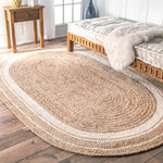 Load image into Gallery viewer, nuLOOM Hand Woven Rigo Jute Rug Natural 4 ft. x 6 ft. Indoor Oval Rug