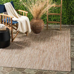 Charger l&#39;image dans la visionneuse de galerie, Safavieh Courtyard Neal Natural / Black 4 ft. x 4 ft. Indoor/Outdoor Square Area Rug
