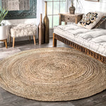 Load image into Gallery viewer, nuLOOM Hand Woven Rigo Jute Rug Natural 4 ft. Indoor Round Rug
