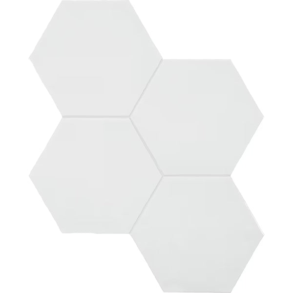 Carreaux muraux en céramique émaillée pressée brillante, hexagonaux, 6 pouces, Anatolia Teramoda Powder (6,67 pi²/boîte)