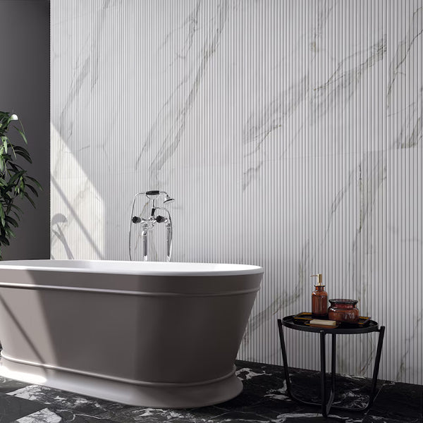 Carreaux muraux en céramique mat MSI UrbanSlat Marmiro Grey, 16 po x 48 po (15,51 pi²/caisse)