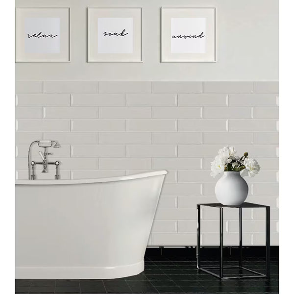 Modamo Santa Clara Glossy White 3 in. x 12 in. Ceramic Wall Tile (6.24 Sq. Ft./Case)