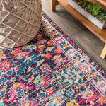Load image into Gallery viewer, JONATHAN Y Modern Persian Boho Floral Multi/Purple 5 ft. Square Area Rug
