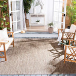 Charger l&#39;image dans la visionneuse de galerie, Safavieh Courtyard Neal Natural / Black 4 ft. x 4 ft. Indoor/Outdoor Square Area Rug
