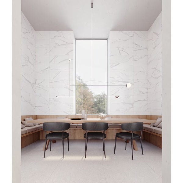 Carrelage mural en céramique rectifiée mat Anatolia Raffino Statuario, 12 po x 36 po (14,53 pi²/boîte)