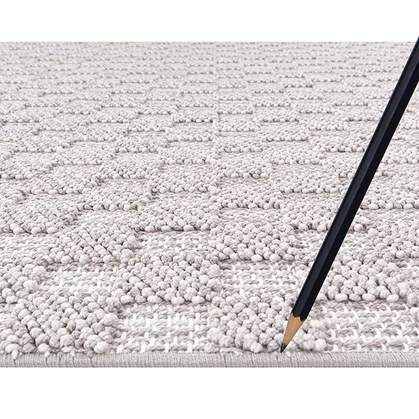Tapis d'intérieur StyleWell Soft Checkers gris 1,5 m x 2,1 m