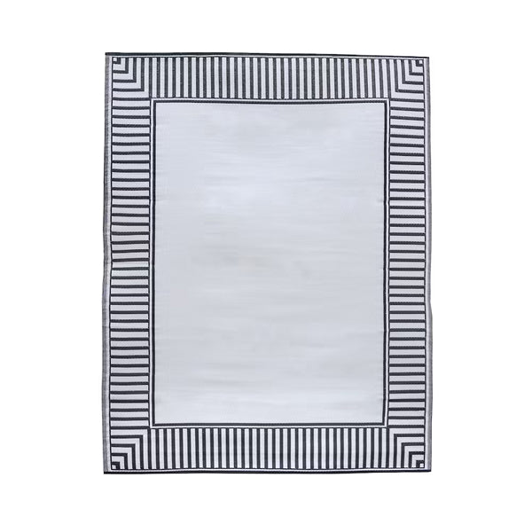 Tapis d'extérieur StyleWell noir et blanc 6 pi x 9 pi
