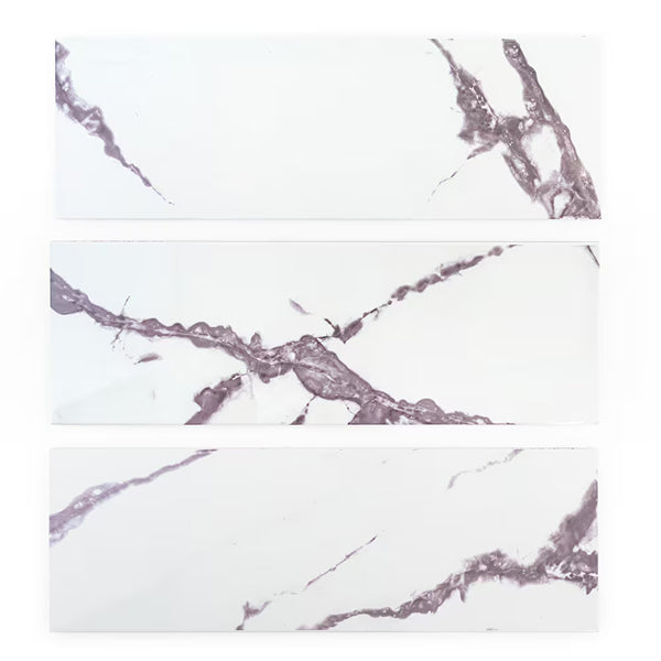 Carrelage mural en céramique brillant Jeffrey Court, lilas brillant, 20,3 cm x 61 cm (19,375 pi²/caisse)