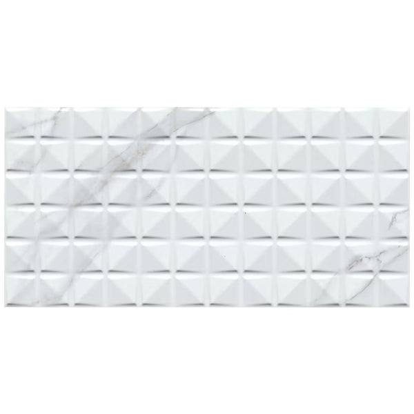 MSI Stone ULC Dymo Statuary Chex White 12 in. x 24 in. Glossy Ceramic Patterned Look Wall Tile (16 Sq. Ft./Case)
