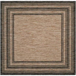 Charger l&#39;image dans la visionneuse de galerie, Tapis carré d&#39;intérieur/extérieur Safavieh Courtyard Jessie, naturel/noir, 1,2 m x 1,2 m

