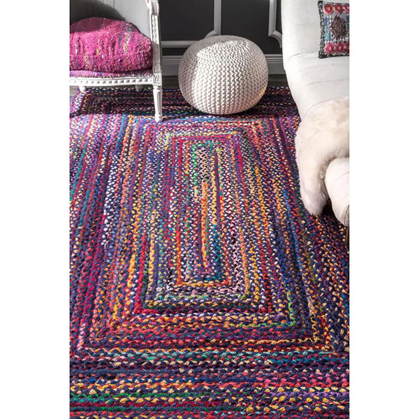nuLOOM Hand Braided Tammara Blue 5 ft. x 8 ft. Indoor Oval Rug
