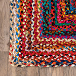 Load image into Gallery viewer, nuLOOM Hand Braided Tammara Multi-Coloured 3 ft. x 5 ft. Indoor Oval Rug
