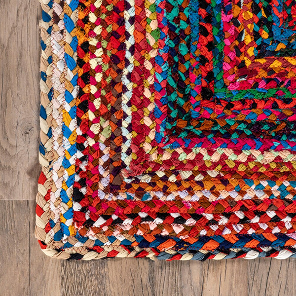 nuLOOM Hand Braided Tammara Multi-Coloured 3 ft. x 5 ft. Indoor Oval Rug