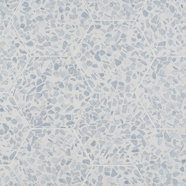 Ivy Hill Tile Fusion Hex Blue Terrazzo 9 in. x 10.5 in. Matte Floor and Wall Tile (8.07 Sq. Ft. / Case)