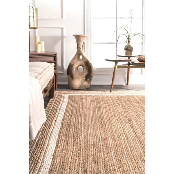 nuLOOM Hand Woven Rigo Jute Rug Natural 4 ft. x 6 ft. Indoor Oval Rug