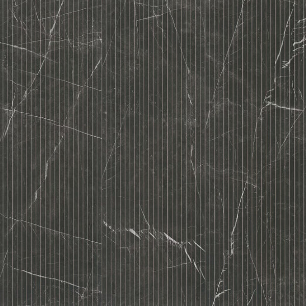 Carreaux muraux en céramique mats cannelés UrbanSlat Marmiro Noir de MSI, 16 po x 48 po, aspect marbre (15,51 pi²/caisse)