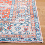 Charger l&#39;image dans la visionneuse de galerie, Tapis de couloir d&#39;intérieur lavable en machine Safavieh Arizona Elton Rouille/Aqua 2 pi 6 po x 8 pi
