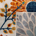 Charger l&#39;image dans la visionneuse de galerie, Tapis rond d&#39;intérieur/extérieur Safavieh Cabana Lizzie, crème/rouge, 90 cm x 90 cm
