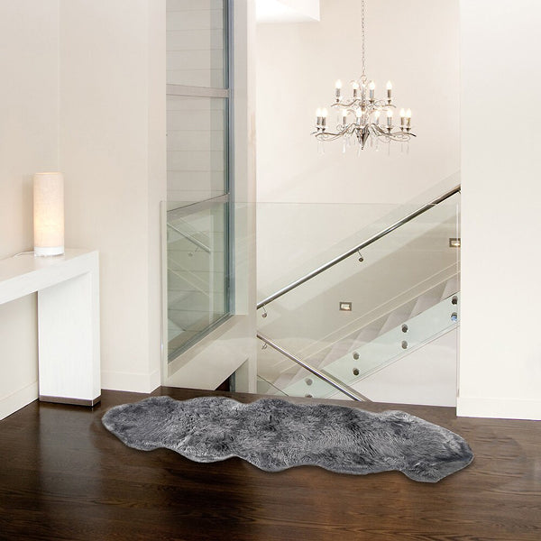 Tapis d'intérieur en fausse peau de vache, mélange gris, 1,5 m x 1,8 m, Linon Home Décor Products