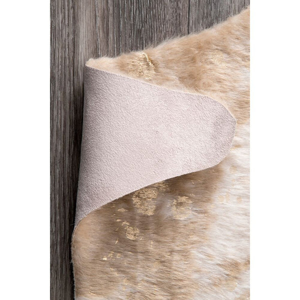 Tapis d'intérieur nuLOOM Iraida en fausse peau de vache, blanc cassé, 1,5 m x 2,1 m