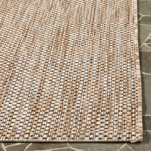Safavieh Courtyard Neal Natural / Black 4 ft. x 4 ft. Indoor/Outdoor Square Area Rug