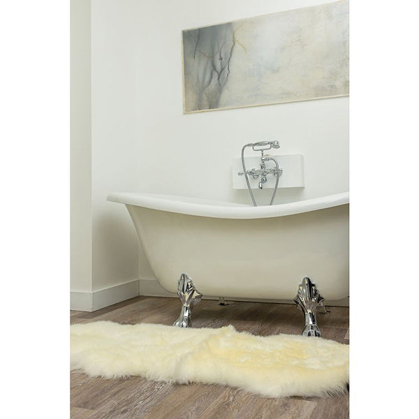 Tapis double en peau de mouton de Nouvelle-Zélande, naturel, 60 cm x 1,80 m