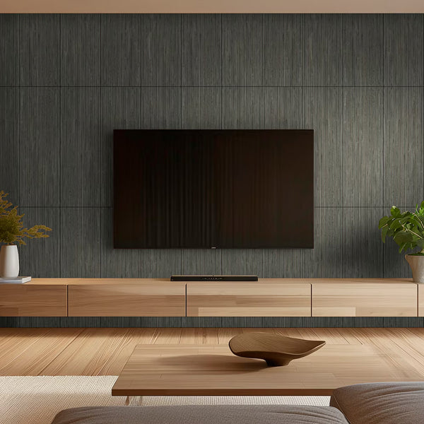 Carreaux muraux cannelés en céramique mate Urban Ridge Ebony de MSI, 16 po x 48 po, aspect bois (15,51 pi²/caisse)