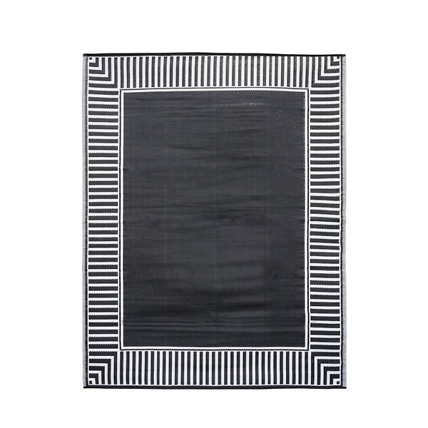 Tapis d'extérieur StyleWell noir et blanc 6 pi x 9 pi