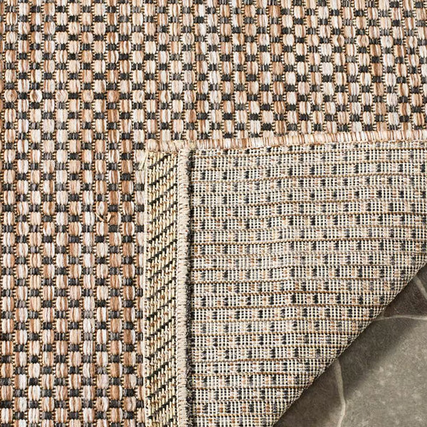 Safavieh Courtyard Neal Natural / Black 4 ft. x 4 ft. Indoor/Outdoor Square Area Rug