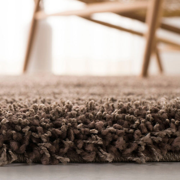 Tapis d'intérieur rond Safavieh Shag Felicia Taupe 1,2 m x 1,2 m