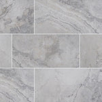 Charger l&#39;image dans la visionneuse de galerie, Carreaux de sol et de mur en céramique mat effet pierre, gris Napa, 12 po x 24 po, MSI Stone ULC (16 pi²/caisse)
