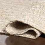 Charger l&#39;image dans la visionneuse de galerie, Tapis d&#39;intérieur rond en jute tissé à la main nuLOOM Rigo blanc cassé, 1,8 m
