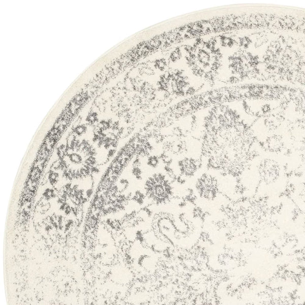 Tapis d'intérieur rond Safavieh Adirondack Mackenzie, ivoire/argent, 90 cm x 90 cm