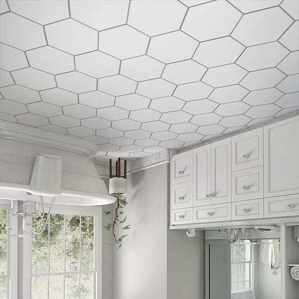 Merola Tile Apini Hex Matte White 9 in. x 10.5 in. Porcelain Floor & Wall Tile (7.14 sq. ft./Case)